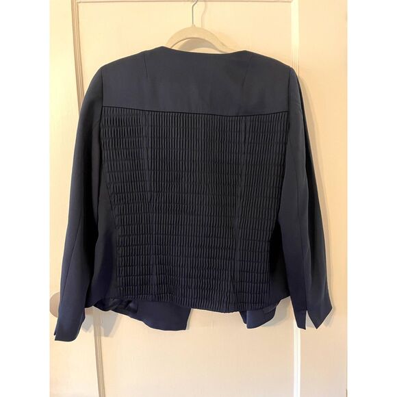 Akris Womens Silk Navy Blue Jacket Button Size 12 - Picture 2 of 5